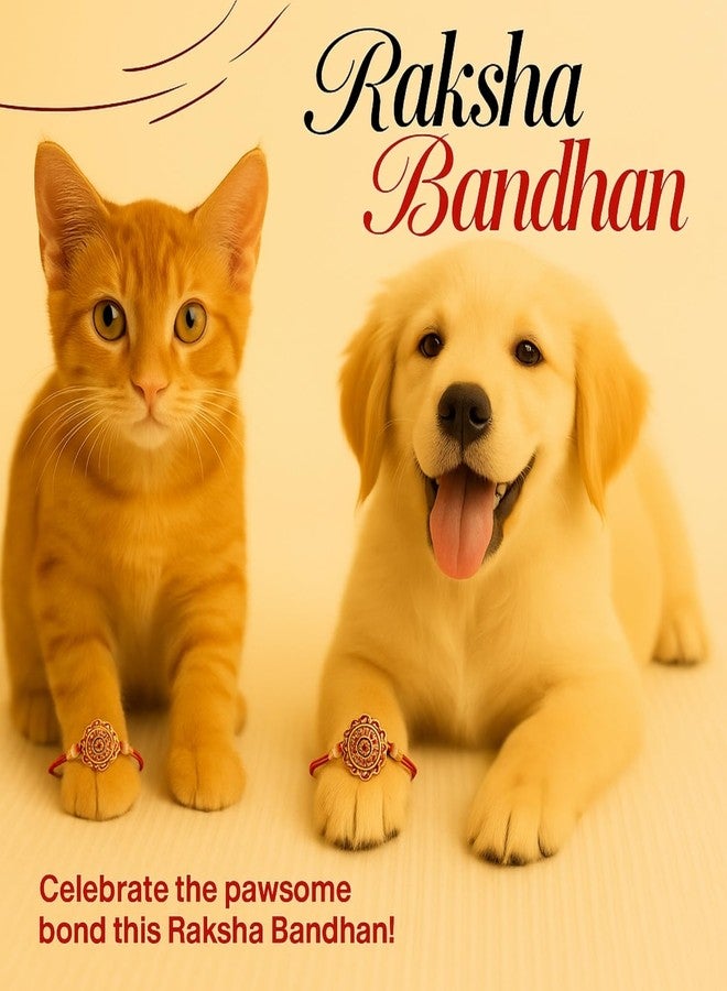 Sage Square Paw Bandhan Rakhi for Dog, Cat & Small Pets | Celebrate Bonds of Love This Raksha Bandhan | Cute Rakhi with Beads, Decorative Threads | Gift for Pet Lovers & Furry Companions (Type 31) - Image 2